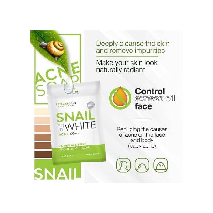 glutathione snail white acne Anti Soap | Thai Whitening Soap for Clear Skin nutrivo health bpc 157 Lubricant Size:5LB