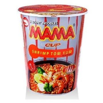 Mama Noodle (Ramen) Instant Tom Yum Shrimp (Prawn) Flavor - Cup (60 gms - 2.1 Oz)