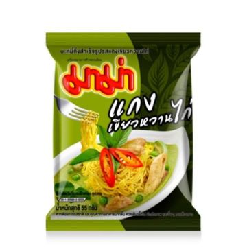 Mama Noodles (Ramen) Instant Green Curry Chicken Flavor - Pack (55 gms - 1.96 Oz)
